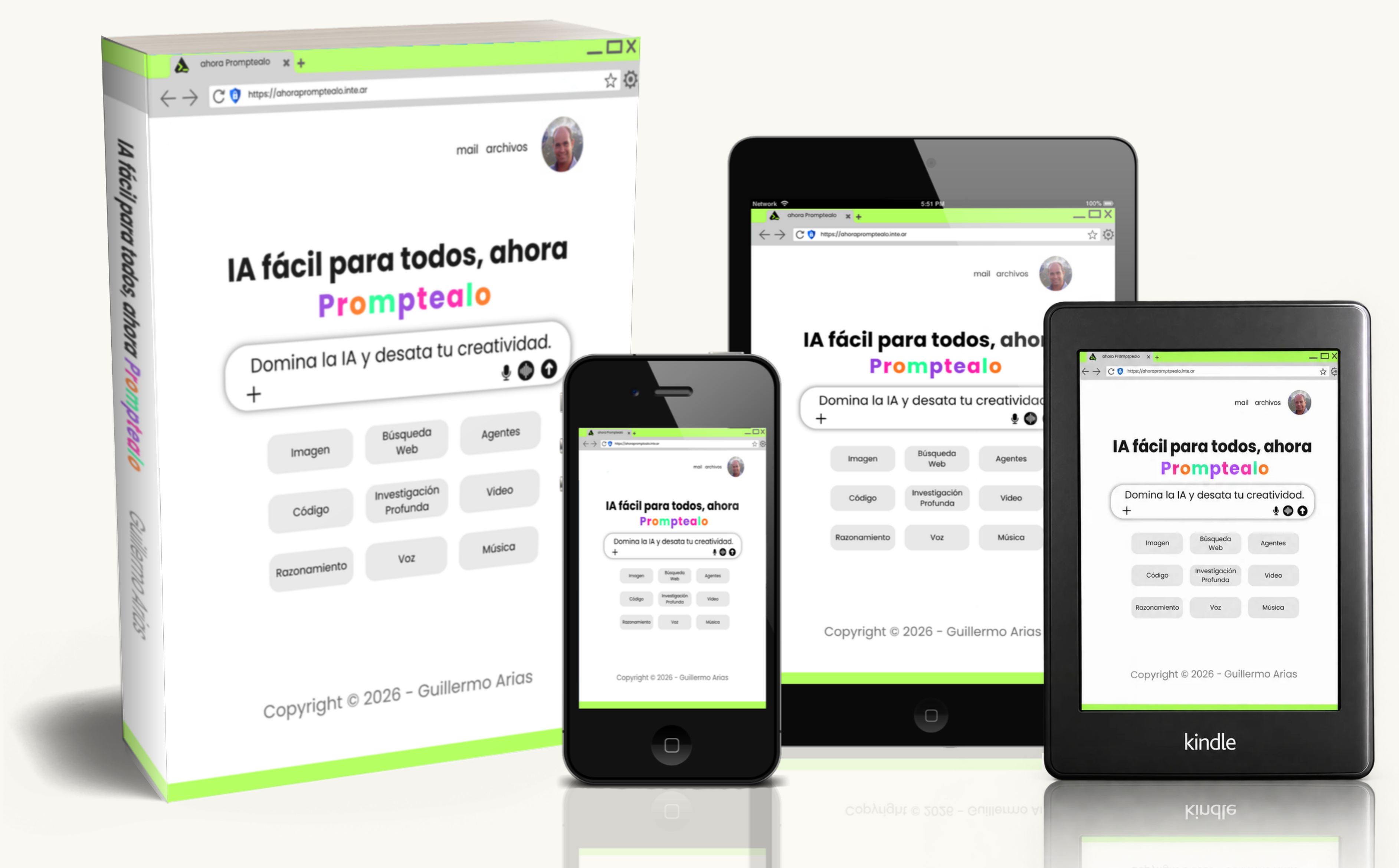 Ahora Promptealo: presentación del libro físico y de la edición digital en tablet y teléfono